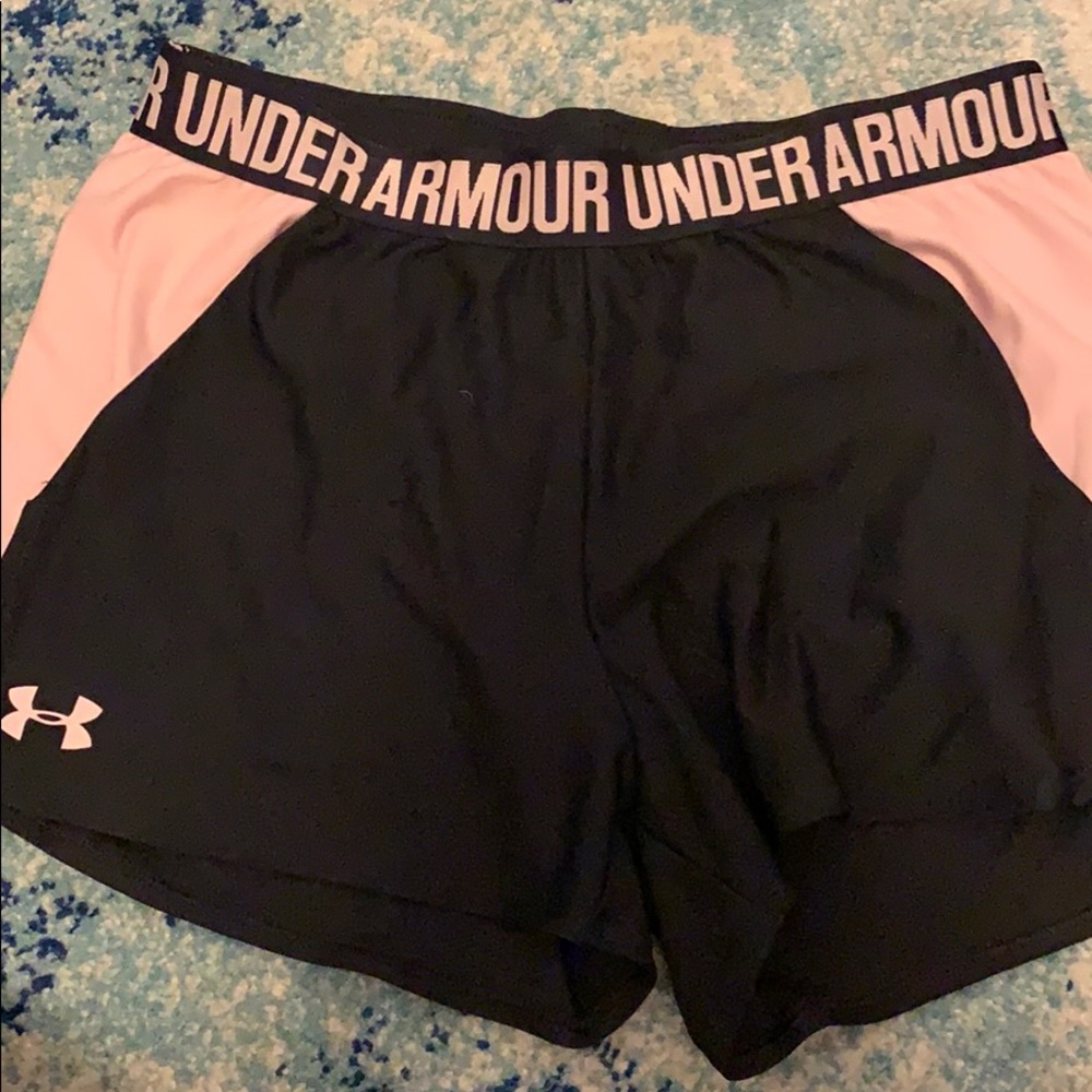 Pink and Black Under Armour Athletic Shorts